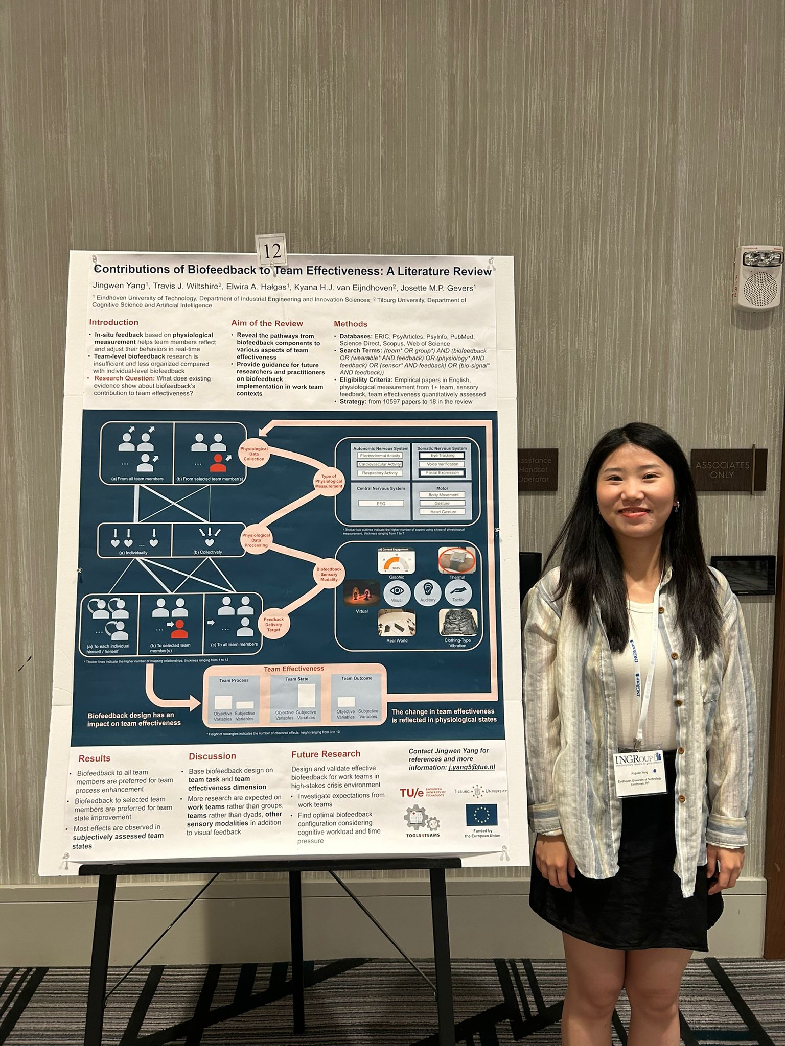 Jingwen Yang and her poster at the 2024 InGroup Conference