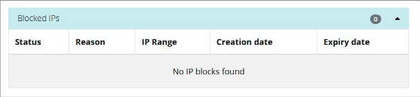 Blocked IPs screenshot