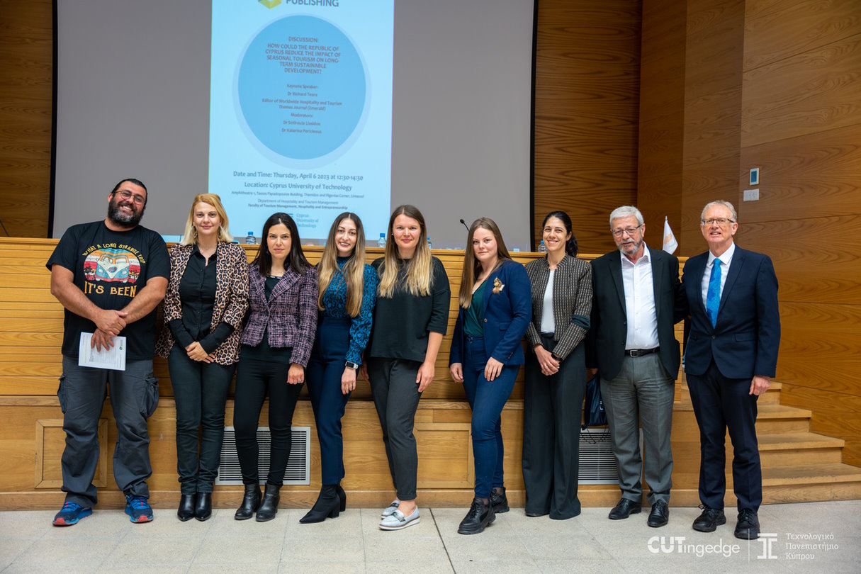 The presentation team at the Cyprus University of Technology:  Representatives from academia and government