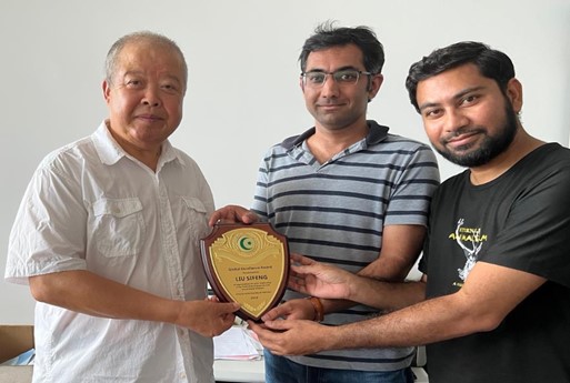 An award being presented
